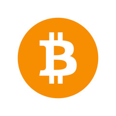 Obraz premium Bitcoin sign icon for internet money. Crypto currency symbol and coin image for using in web projects or mobile applications. Blockchain based secure cryptocurrency. Isolated vector illustration.