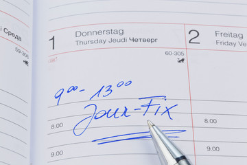 entry in the calendar: jour fix