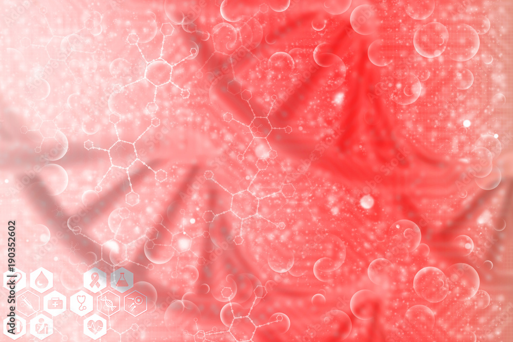Poster 3d render of dna structure, abstract background