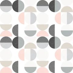 Tapeten Skandinavischer Stil Modernes Vektor abstraktes nahtloses geometrisches Muster mit Halbkreisen und Kreisen im skandinavischen Retrostil
