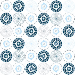  Geometric abstract vector seamless pattern with stylized flowers.