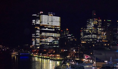 City Lights & Reflections On Harbor