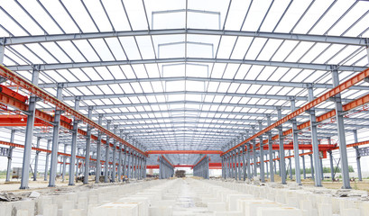 Steel structure workshop is under construction