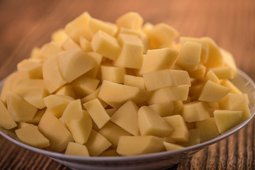 raw peeled diced potatoes 