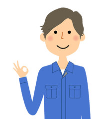 作業服の男性 OK