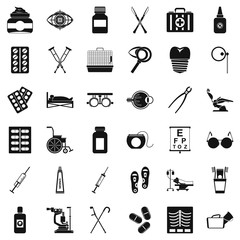 Curative icons set, simple style