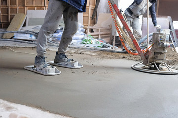 pouring concrete slab