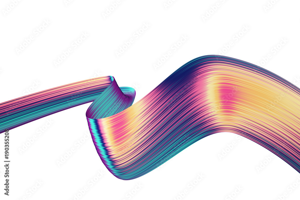 Fototapete 3d render abstract background. colorful twisted shapes in motion. computer generated digital art for