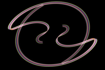 The multi color lines are abstract on a black background.