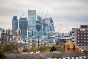 London cityscape in an overcast day