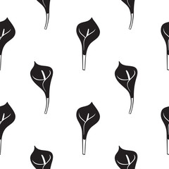 Calla lily flower vector. Seamless pattern