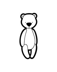 Vector teddy bear icon. Plush toy on white