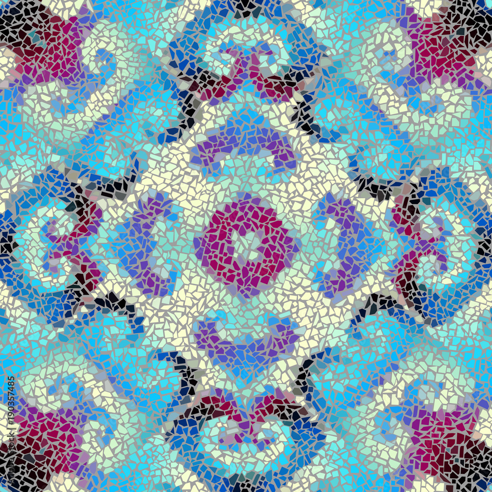 Leinwandbilder seamless background pattern. irregular decorative geometric mosaic art tile pattern from uneven brok