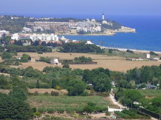 Faro de Altafulla, localidad costera de Tarragona (Cataluña,España)