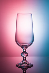 wine glass on a colored background