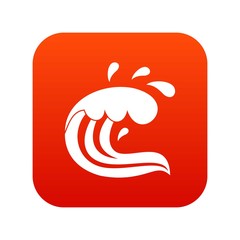 Water wave splash icon digital red