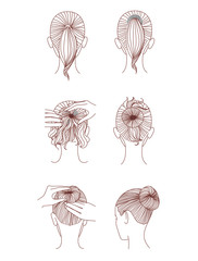 Girl doing up do hairstyle for long hair.