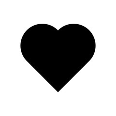 Heart icon. Symbol of love and Saint Valentines Day. Simple flat black vector shape.