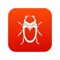 Scarab beetle icon digital red
