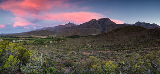 Aerial view over the small town of Ladysmith in the Western Cape of South Africa