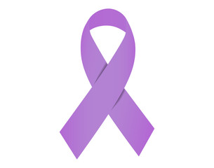Lavender ribbon awareness for cancers . February 4th, world cancer day. Vector illustration