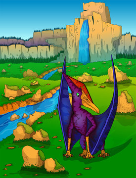 Pteranodon on the background of nature