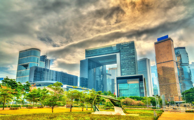 Naklejka premium Buildings in the Tamar site of central Hong Kong