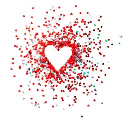 Heart paper confetti.