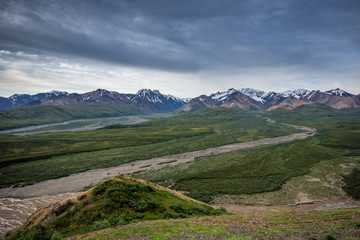 view from Polychrome Pass over Denali National Park, Alaska