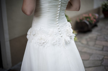 Fototapeta na wymiar woman bride dress view from behind