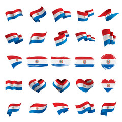 Paraguay flag, vector illustration