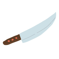Cartoon knife flat mascot icon.