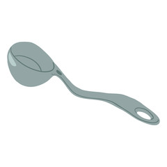 Cartoon spoon flat mascot icon.