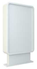 Street billboard poster stand. Advertising screen. Isolated on white background. 3d illustration