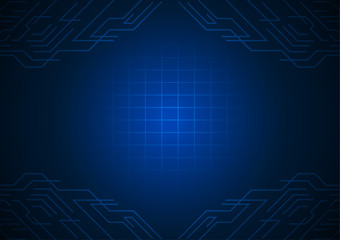 Technology theme, Futuristic and abstract lines with blue square grid