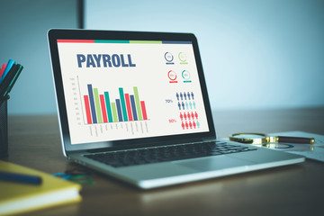 Business Graphs and Charts Concept with PAYROLL word - 190372297