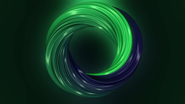 3D minimal abstract shapes continuously looping in a seamless way. Centered animation with background. Subtle reflections and hypnotic motion
