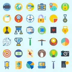 Icons about Digital Marketing with smartphone, pawn, laptop, newspaper, stats and money