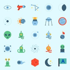 Icons set about Universe with eclipse, blaster, comet, moon, uran and black hole © Orxan