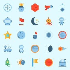 Icons set about Universe with star, alien, venus, observatory, blaster and mars © Orxan