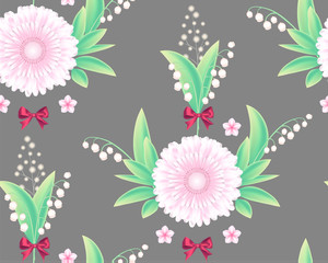 Flower Seamless Pattern. Cute Design. Seasom Wallpaper.