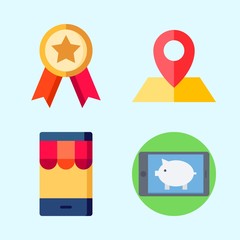 Icons set about Seo with quality, location and smartphone