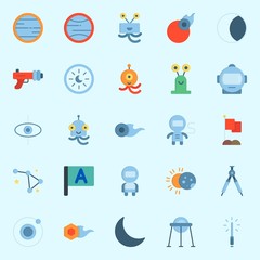 Icons set about Universe with capsule, eclipse, astronaut, comet, venus and astrology © Orxan