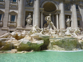 Trevi fountain baroque architecture and landmark in Rome, Italy.