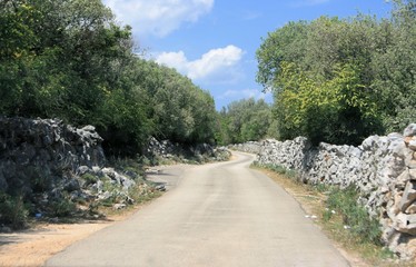 road to peaceful place Punta Kriza on the island Cres, Croatia