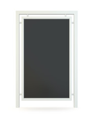 Screen kiosk. Stand digital signage with blank screen. 3d illustration. Isolated on white background