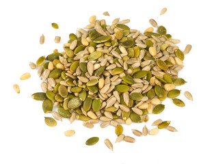 salad seed mix isolated on white