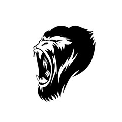 creative gorilla face logo illustration.