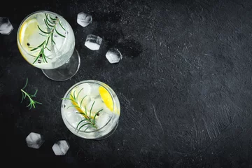 Gordijnen Gin and tonic cocktail © mizina