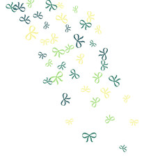 Festive Background with Colorful Bows. Cute Pattern for Postcard, Print, Banner or Poster. Small Pretty Bows For Party Decoration, Wedding, Birthday or Anniversary Invitation. Vector